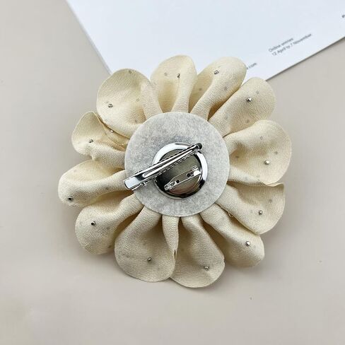 Large Rose Flower Brooches for Women Men Floral Pearl Brooch Pin Wedding Party Dance Handmade Crystal Pearl Gentleman's Essentials Lapel Pin Dress Suit Accessories Valentine's Day Gift in Saudi Arabia