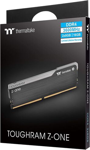 Thermaltake TOUGHRAM Z-ONE RGB DDR4 3600MHz 16GB (8GB x 2) 16.8 مليون لون RGB Alexa/Razer Chroma/5V ذاكرة RGB قابلة للمزامنة R019D408GX2-3600C18A، أسود in Saudi Arabia