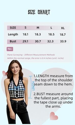 Womens Halter Sweater Vest, Y2K Crop Plaid Striped Heart Pattern Casual Tank Tops in Saudi Arabia