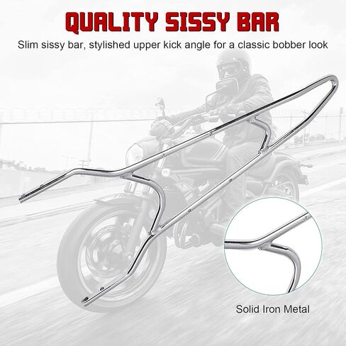 INNOGLOW Sissy Bar with Backrest Motorcycle PU Backrest Passenger Pad Driver Rider Sissy Bar Fits For Harley Sportster XL883 XL1200 04-UP (Black) in Saudi Arabia