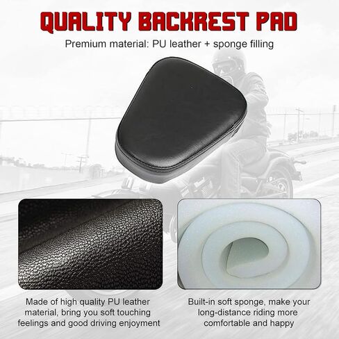 INNOGLOW Sissy Bar with Backrest Motorcycle PU Backrest Passenger Pad Driver Rider Sissy Bar Fits For Harley Sportster XL883 XL1200 04-UP (Black) in Saudi Arabia