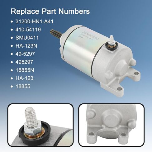 Starter & Relay 31200-HN7-003 Compatible with Honda Rancher 400 FourTrax TRX400FA TRX400FGA 2004-2007, Replaces 18683 410-54059 SMU0220 57-2748 in Kuwait