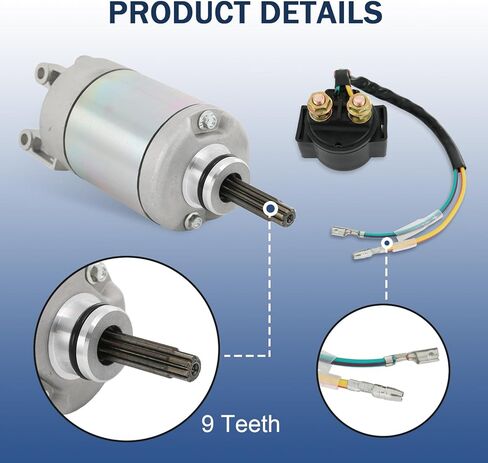 Starter & Relay 31200-HN7-003 Compatible with Honda Rancher 400 FourTrax TRX400FA TRX400FGA 2004-2007, Replaces 18683 410-54059 SMU0220 57-2748 in Kuwait