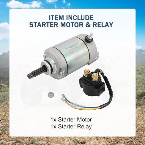 Starter & Relay 31200-HN7-003 Compatible with Honda Rancher 400 FourTrax TRX400FA TRX400FGA 2004-2007, Replaces 18683 410-54059 SMU0220 57-2748 in Kuwait