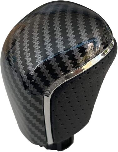 Pursuestar Black Leather Carbon Fiber Gear Lever Shift Knob Shifter for Toyota 2018 2019 2020 2021 2022 Camry Avalon Corolla in Saudi Arabia