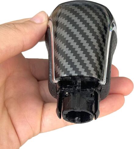 Pursuestar Black Leather Carbon Fiber Gear Lever Shift Knob Shifter for Toyota 2018 2019 2020 2021 2022 Camry Avalon Corolla in Saudi Arabia