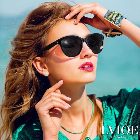 LVIOE نظارات شمسية مستقطبة عين القطة للنساء ظلال كلاسيكية كلاسيكية عصرية مع حماية من الأشعة فوق البنفسجية 400 لقيادة الصيد LS8091 in Kuwait