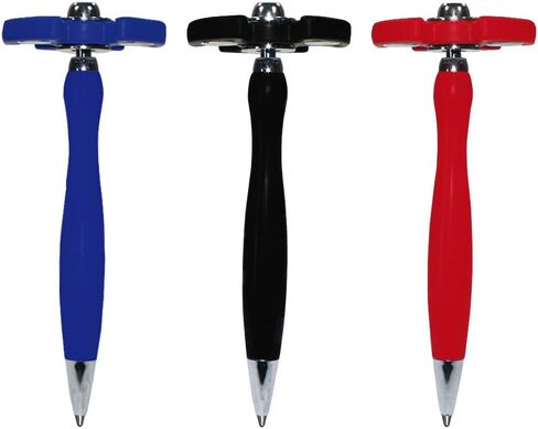 Halcyon Soft Touch Fidget Spinner Pen, Set of 3, Colors May Vary (spinner color may not match the barrel color) in Kuwait
