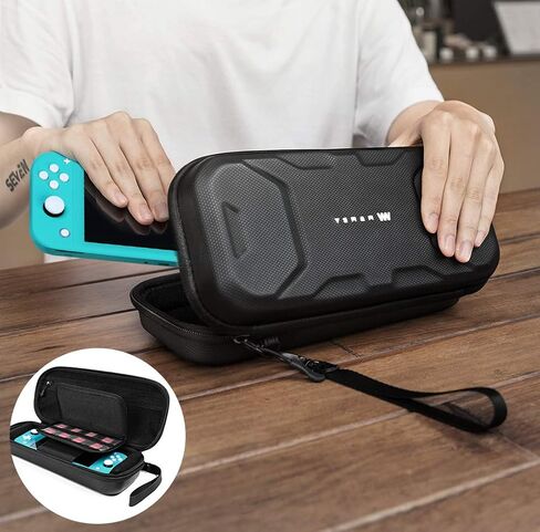 حافظة سفر مومبا لجهاز سويتش لايت 2019 ونينتندو سويتش 2017، حقيبة حمل صلبة ذات سعة كبيرة (أسود) in Kuwait