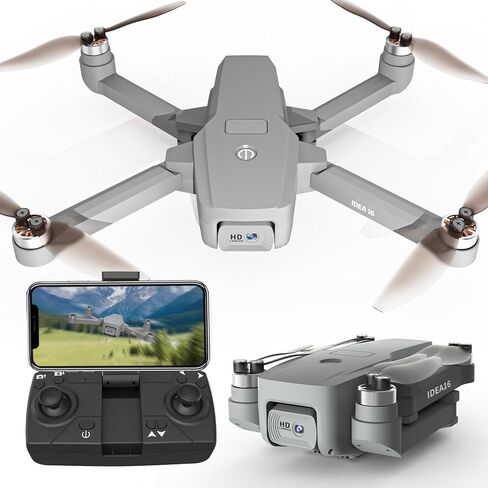 Drones with Camera for Adults 4K 40KM/H Race of Speed Foldable FPV Drone with 2 Cameras RC Quadcopters Brushless Motor Helicopter Level 4+ Wind Resistant 3D Flips APP Control UAV with Carrying Case in Kuwait