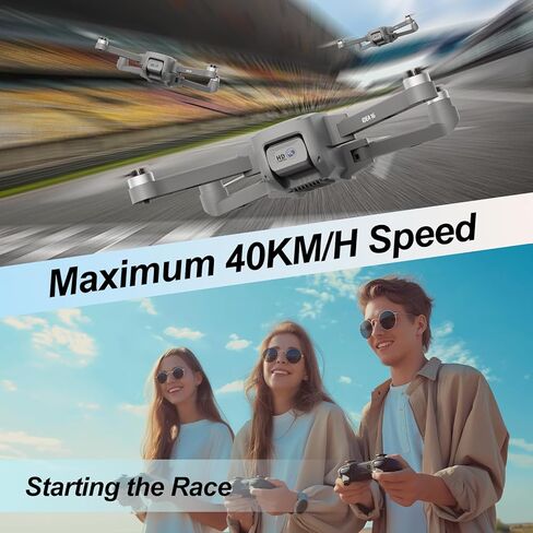 Drones with Camera for Adults 4K 40KM/H Race of Speed Foldable FPV Drone with 2 Cameras RC Quadcopters Brushless Motor Helicopter Level 4+ Wind Resistant 3D Flips APP Control UAV with Carrying Case in Kuwait