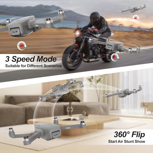 Drones with Camera for Adults 4K 40KM/H Race of Speed Foldable FPV Drone with 2 Cameras RC Quadcopters Brushless Motor Helicopter Level 4+ Wind Resistant 3D Flips APP Control UAV with Carrying Case in Kuwait