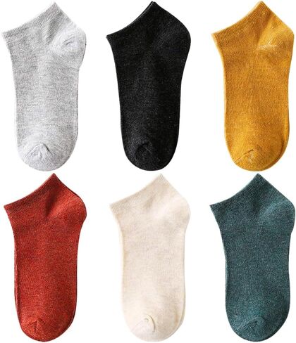 All-Season and Active Comfort Essentials:Unisex Soft Cotton Blend Ankle Socks [6 Pack] - Quick Dry, Sustainable & Stylish in Saudi Arabia