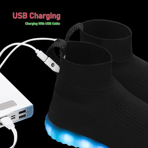 Light Up Shoes for Women Men USB Charging Unisex LED Shoes Halloween Flashing Dancing Sneakers with Mesh Uppers in Saudi Arabia