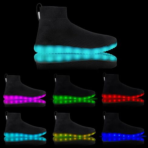 Light Up Shoes for Women Men USB Charging Unisex LED Shoes Halloween Flashing Dancing Sneakers with Mesh Uppers in Saudi Arabia