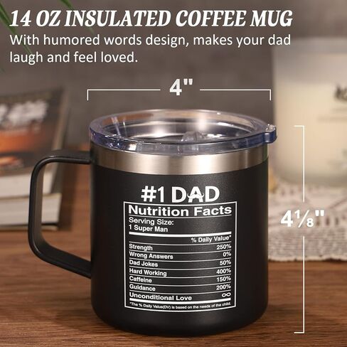 Fimibuke Inspirational Gifts for Men Women, Fathers Day Dad Gifts from Daughter Son Kid Wife, 14 Oz You're Awesome Coffee Mug Birthday Gifts for Dad Husband Brother Him Coworker Friends Thank You Gift in Kuwait