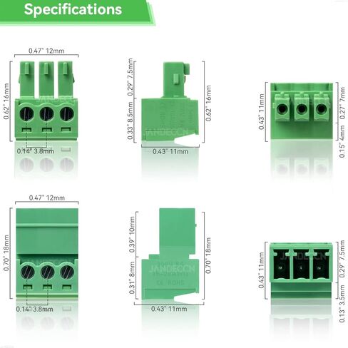 20 قطعة 3 دبوس 3.81 مللي متر الملعب لتقوم بها بنفسك قاعدة لوحة دائرة مطبوعة برغي محطة كتلة موصل مع 20 قطعة 3 دبوس التوصيل in Kuwait