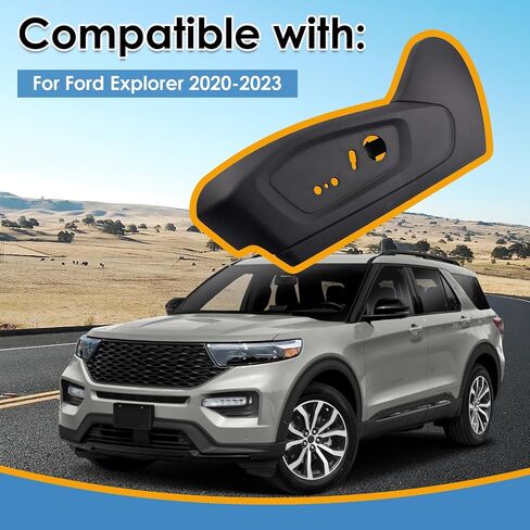 غطاء درع لوحة حواف مقعد السائق، مناسب لسيارة Ford Explorer 2020-2023، استبدل OE# MB5Z-7862187-EC، MB5Z7862187EC، غطاء مسار المقعد الأمامي الأيسر، أسود in Saudi Arabia