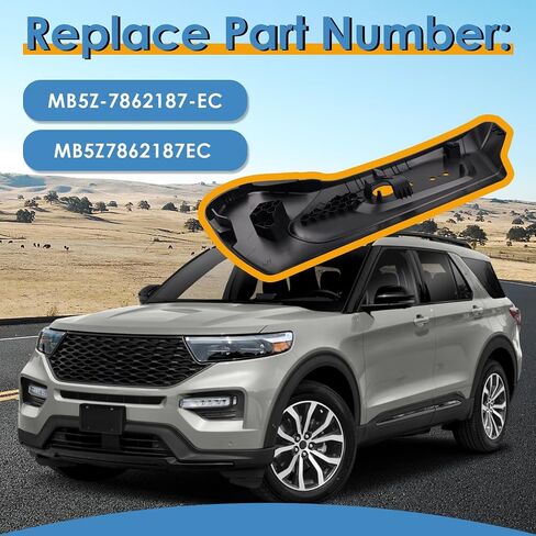 غطاء درع لوحة حواف مقعد السائق، مناسب لسيارة Ford Explorer 2020-2023، استبدل OE# MB5Z-7862187-EC، MB5Z7862187EC، غطاء مسار المقعد الأمامي الأيسر، أسود in Saudi Arabia