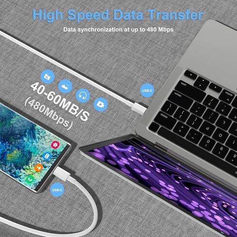 كابل شحن USB C إلى USB C لهاتف iPhone 15، [معتمد من MFi] 2 حزمة سلك شاحن سريع من النوع C إلى النوع C متوافق مع iPhone 15/15 Plus/15 Pro/15 Pro Max/، iPad Pro، Air5، MacBook Air Pad Mini 6 in Kuwait