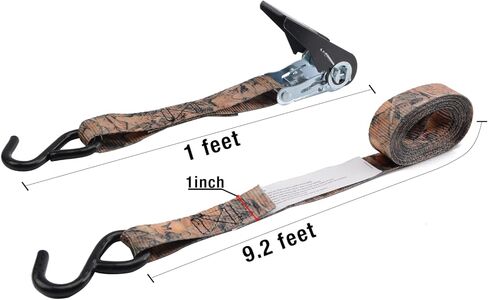 XSTRAP STANDARD Ratchet Straps, 900 LB Break Strength, 8-Pack 10FT Ratchet Tie Down Straps Set for Motorcycle Straps Tie Downs, Appliances, Lawn Equipment, Logistic Cargo Straps for Trucks (Black) in Kuwait