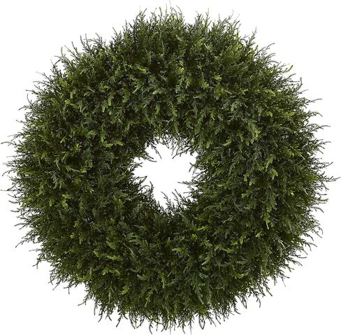 Nearly Natural 32-in. Giant Cedar Artificial Wreaths Green in Saudi Arabia