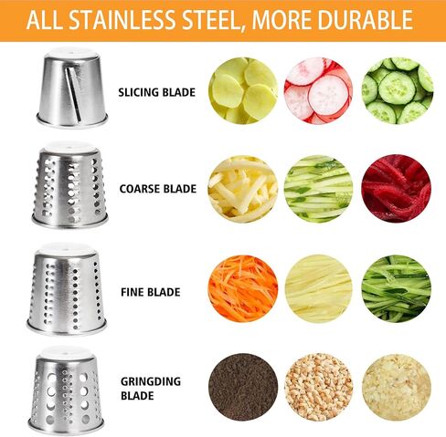 ملحق تقطيع القطاعة لخلاط حامل كيتشن ايد، آلة سلطة مع قطاعة خضروات، صانع سلطة، قطاعة طعام، ملحق مبشرة الجبن لخلاط كيتشن ايد آمن للاستخدام في غسالة الأطباق من ايربرو (أبيض) in Kuwait