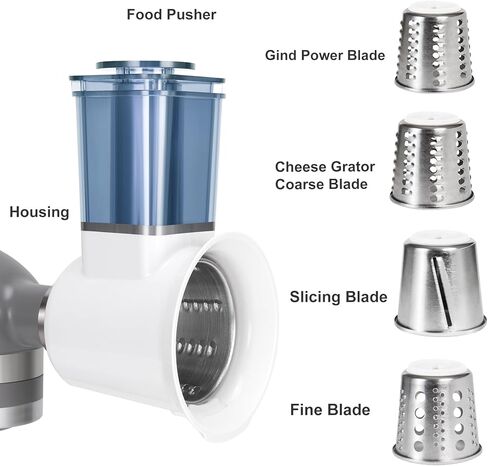 ملحق تقطيع القطاعة لخلاط حامل كيتشن ايد، آلة سلطة مع قطاعة خضروات، صانع سلطة، قطاعة طعام، ملحق مبشرة الجبن لخلاط كيتشن ايد آمن للاستخدام في غسالة الأطباق من ايربرو (أبيض) in Kuwait