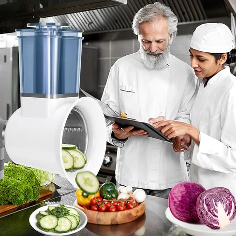 ملحق تقطيع القطاعة لخلاط حامل كيتشن ايد، آلة سلطة مع قطاعة خضروات، صانع سلطة، قطاعة طعام، ملحق مبشرة الجبن لخلاط كيتشن ايد آمن للاستخدام في غسالة الأطباق من ايربرو (أبيض) in Kuwait