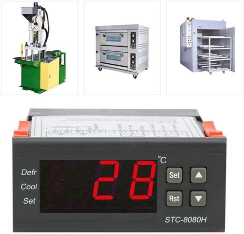 جهاز التحكم الرقمي في درجة الحرارة 10A/220VAC STC-8080H ترموستات للتبريد وإزالة الجليد عرض درجة الحرارة إنذار تجاوز الحد -50 درجة مئوية -99 درجة مئوية in Saudi Arabia