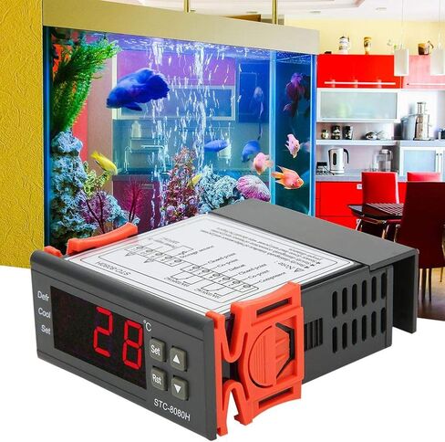جهاز التحكم الرقمي في درجة الحرارة 10A/220VAC STC-8080H ترموستات للتبريد وإزالة الجليد عرض درجة الحرارة إنذار تجاوز الحد -50 درجة مئوية -99 درجة مئوية in Saudi Arabia