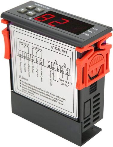 جهاز التحكم الرقمي في درجة الحرارة 10A/220VAC STC-8080H ترموستات للتبريد وإزالة الجليد عرض درجة الحرارة إنذار تجاوز الحد -50 درجة مئوية -99 درجة مئوية in Saudi Arabia