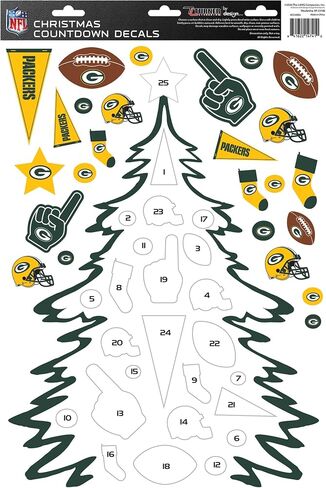 Turner Licensing Green Bay Packers Holiday Countdown Decal Set in Saudi Arabia