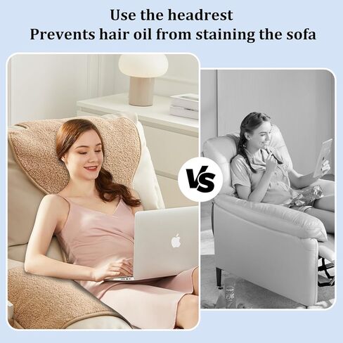 NANSHINE 3Pcs Recliner Slipcovers Armrest Covers for Recliner Chair Non Slip Sherpa Headrest Protector Recliner Chair with Storage Pockets for Sofa Recliner Protector (Brown) in Kuwait