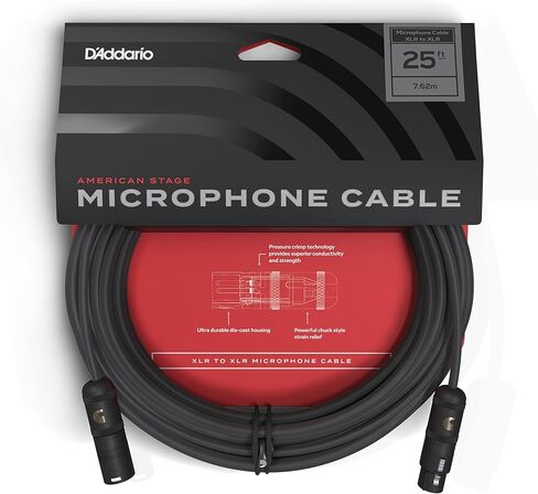 D'Addario Accessories Microphone Cable - XLR Cable - Copper Braid Shield - Optimal Signal Transfer - American Stage - 5 Inch/127 MM - 1 Pack in Saudi Arabia