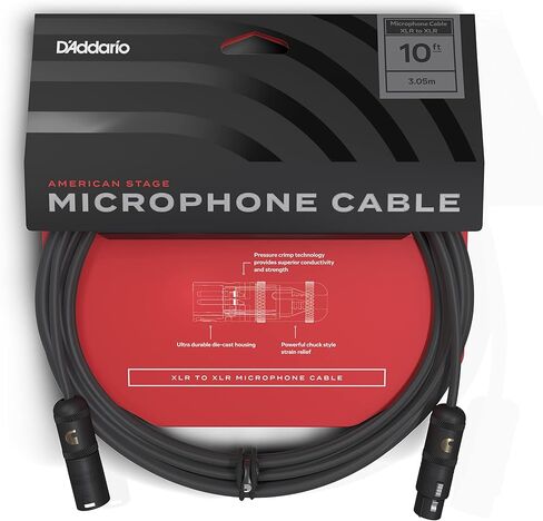 D'Addario Accessories Microphone Cable - XLR Cable - Copper Braid Shield - Optimal Signal Transfer - American Stage - 5 Inch/127 MM - 1 Pack in Saudi Arabia