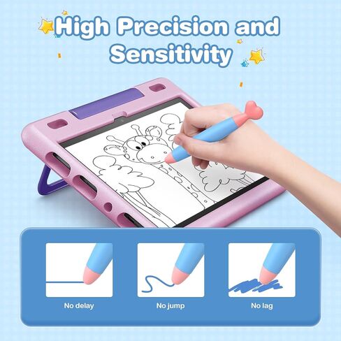 Kids Stylus Pens for Touch Screens - Mixoo Cute Heart-Shaped Rubber Tip Stylus Pen 2 Pack for Children, Compatible with iPad, iPhone, Kindle Fire Kids, Tablets and All Touch Screen Devices in Kuwait