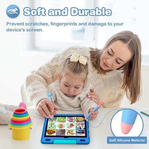 Kids Stylus Pens for Touch Screens - Mixoo Cute Heart-Shaped Rubber Tip Stylus Pen 2 Pack for Children, Compatible with iPad, iPhone, Kindle Fire Kids, Tablets and All Touch Screen Devices in Kuwait