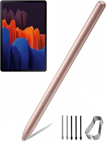 Galaxy Tab S7 FE S Pen Compatible with Samsung Galaxy Tab S7, Tab S7+ Plus, Tab S7 FE All Version Without Bluetooth Stylus S Pen + Tips/Nibs (Bronze) in Saudi Arabia