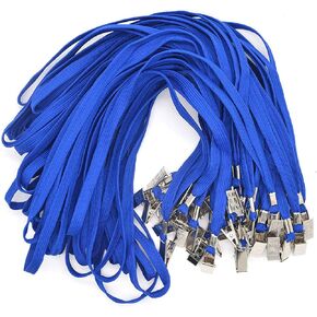Bird Fiy 50 Pcs Cotton Lanyards Bulldog Clip 32-inch Flat Braid Neck Lanyard for Id Cards/Badges