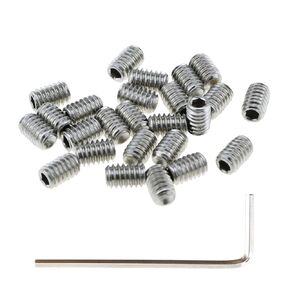 25PCS 8-32x1/4 Socket Screw Stainless Steel Hexagon Socket Headless Set Screw with Hexagonal Spanner for Mechanical Application