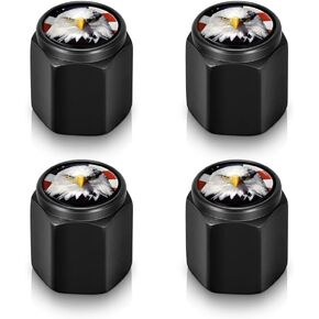 St. Patrick's Day Tire Valve Stem Cap Cover - (4 Pc) Tire Air Cap Metal with Plastic Liner Corrosion Resistant Leak-Proof American Bald Eagle for Car Truck Motorcycle Bike