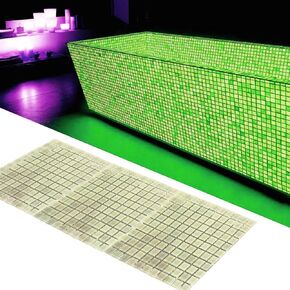 Glow in The Dark Mosaic Tiles 30x30 cm/12x12 inch, 121 pcs per Plate, Phosphorescent Mosaic (Green)