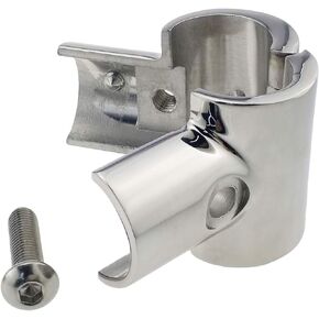 keehui Heavy Duty 316SS Boat Hand Rail Fitting- Polished 90 Degree T/Tee Hinged/Split Fitting 7/8" Tube