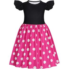 WonderBabe Girls Polka Dots Dress Kids Flutter Sleeve Casual Summer Sundresses Toddler Birthday Party Dresses