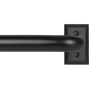 Black Wrap Around Curtain Rods,Blackout Curtain Rods for windows 48 to 84 in(4-7Ft),Room Darkening Adjustable Curtain Rods,1 Inch Diameter Modern Decorative Drapery Rods for Indoor&Outdoor,Matte Black