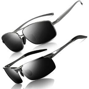SUNGAIT Ultra Lightweight Rectangular Men’s Sunglasses and Sport Sunglasses Metal Frame