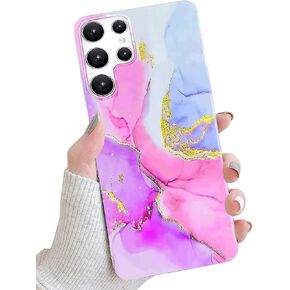 J.west Galaxy S22 Ultra Case 5G, Luxury Sparkle Glitter Translucent Clear Colorful Opal Pearly Thinfoil Design Shiny Print Soft Silicone Cover for Women Girls Slim TPU Protective Phone Case