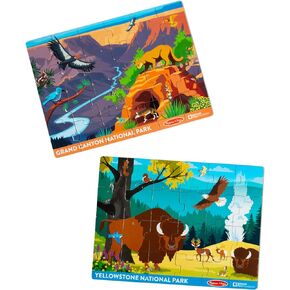 Melissa & Doug National Parks Yellowstone & Grand Canyon 24pc Jigsaw Puzzle Bundle for Boys and Girls Ages 3+