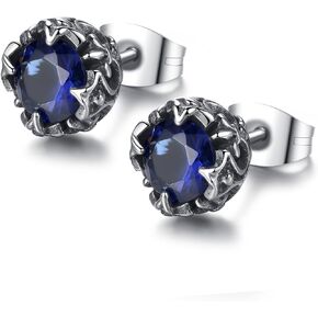 Jewelry Silver Tone Stainless Steel Vintage Stud Earrings for Men Women, Various Styles